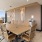 a room with a table and chairs