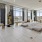 a large room with a large window