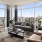 a living room with a large window
